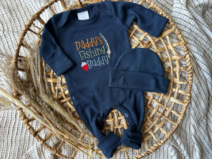 Baby Boy Romper | Daddy's Fishing Buddy: 0-3M / Romper Only