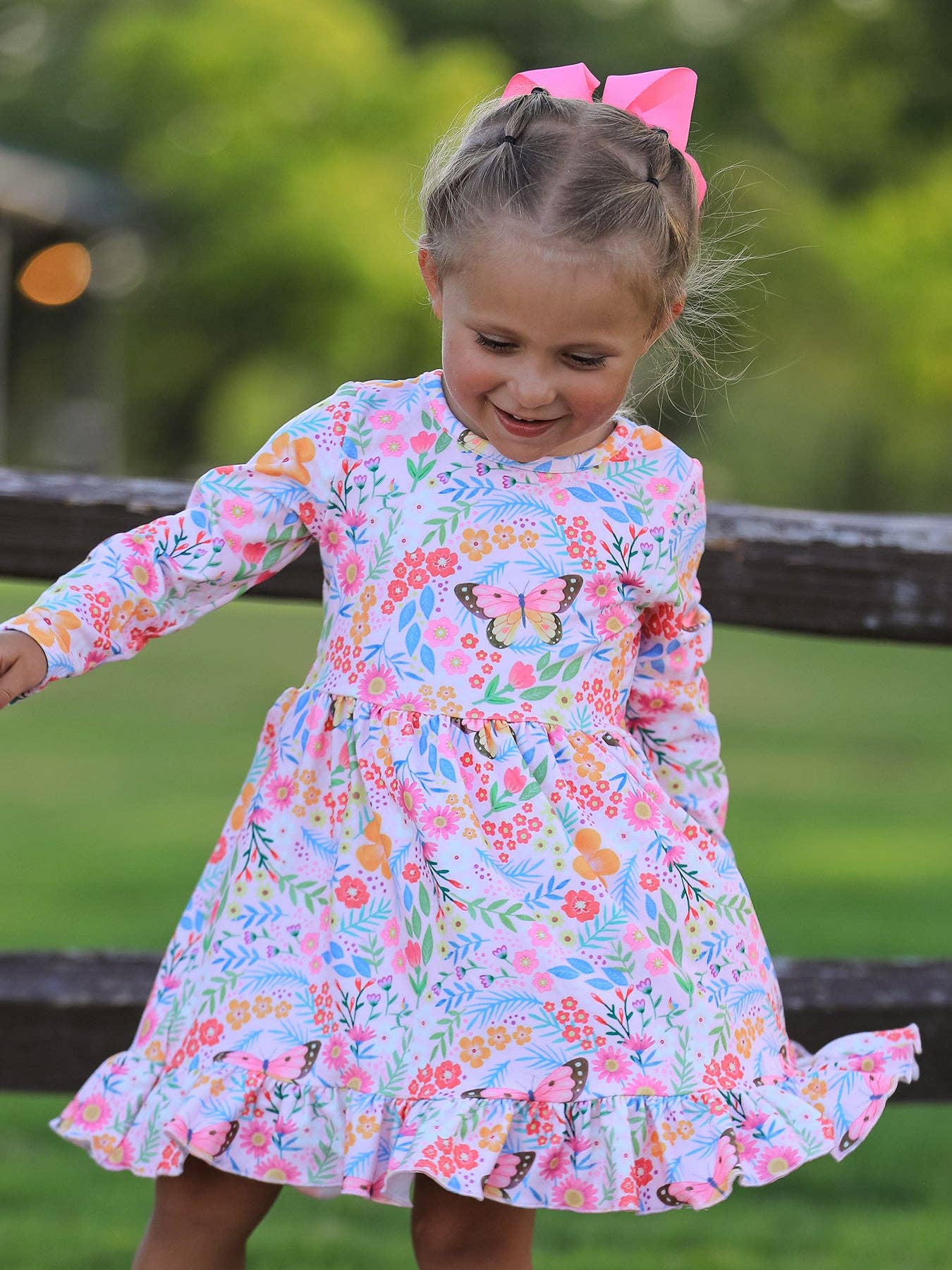 Fall Butterfly Floral Dress