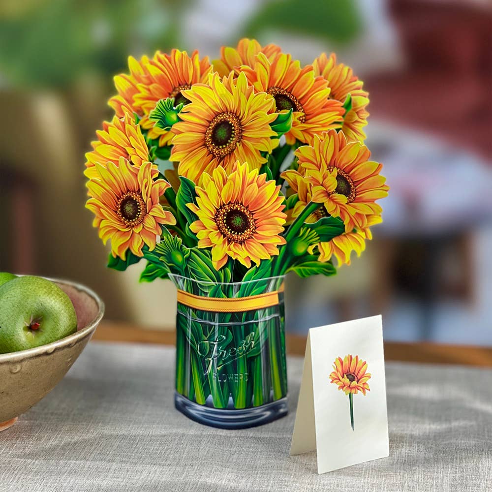 Sunflowers (8 Pop-up Greeting Cards)
