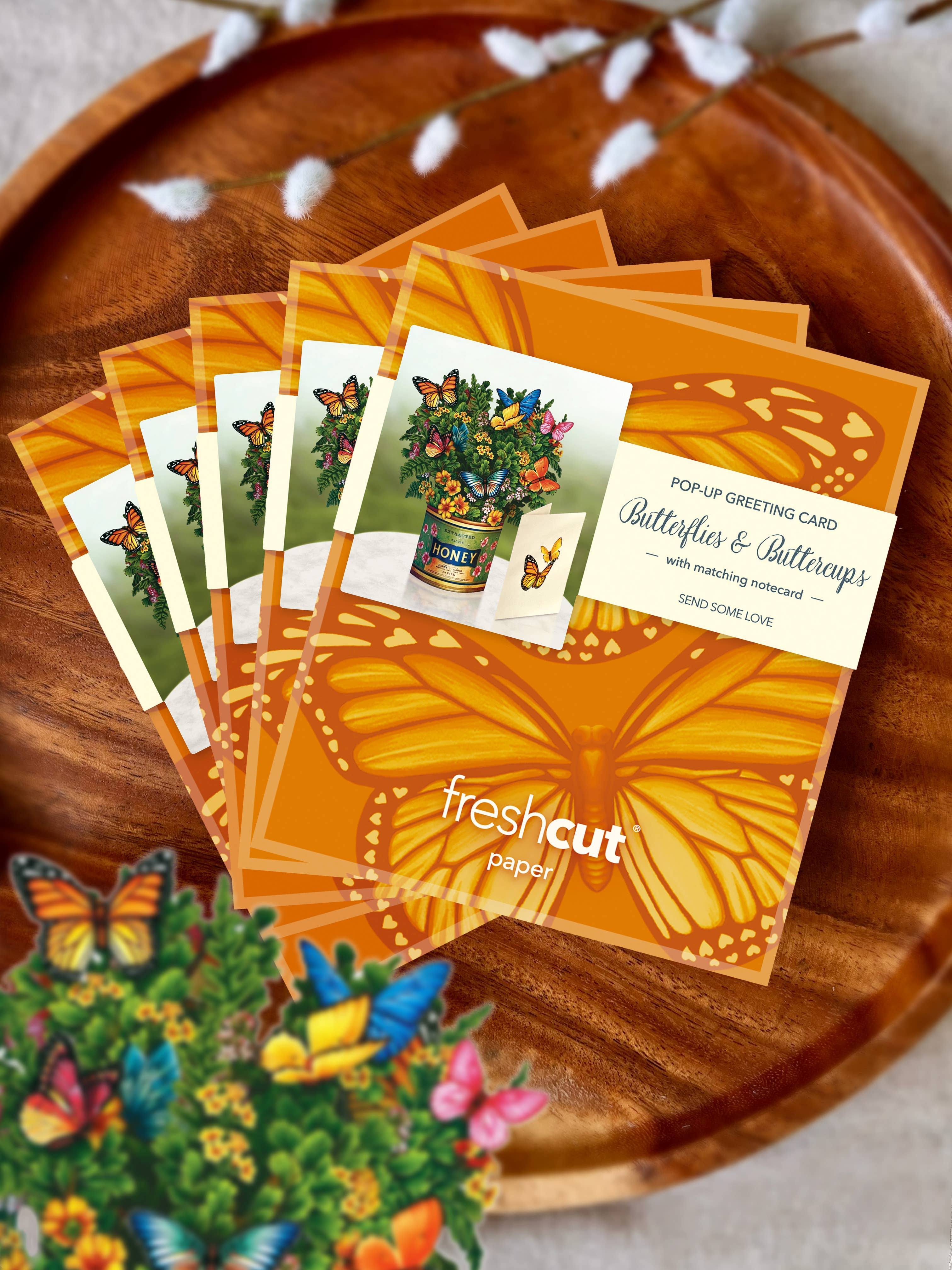 Mini Butterflies & Buttercups (10 Pop-up Greeting Cards)