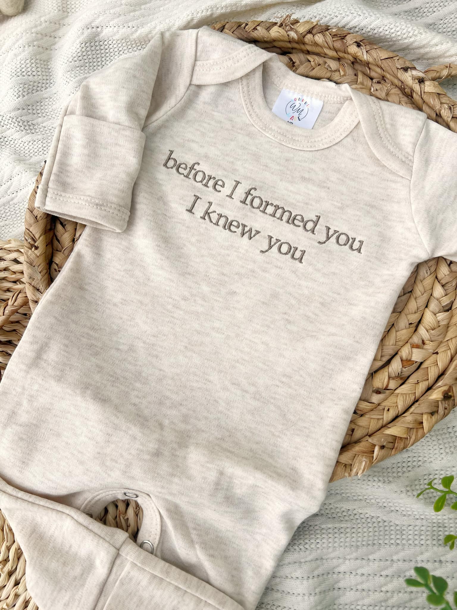 Baby Romper | Before I Formed You, I Knew You print: 0-3M / Romper Only
