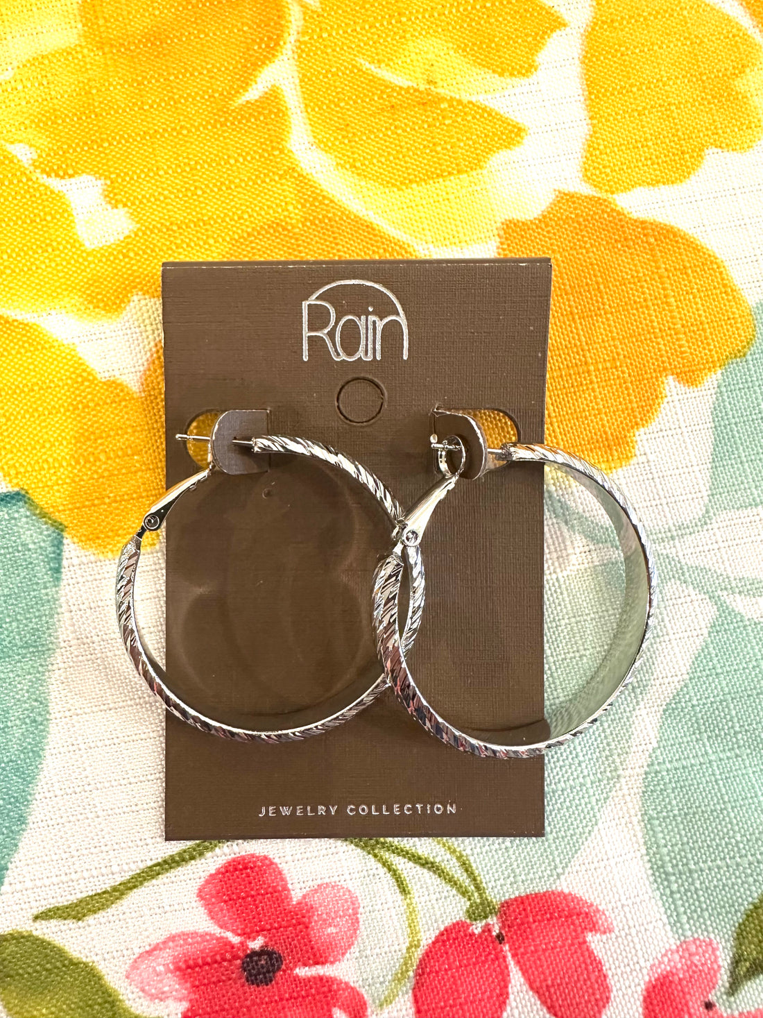 Rain Silver Hoop Earrings