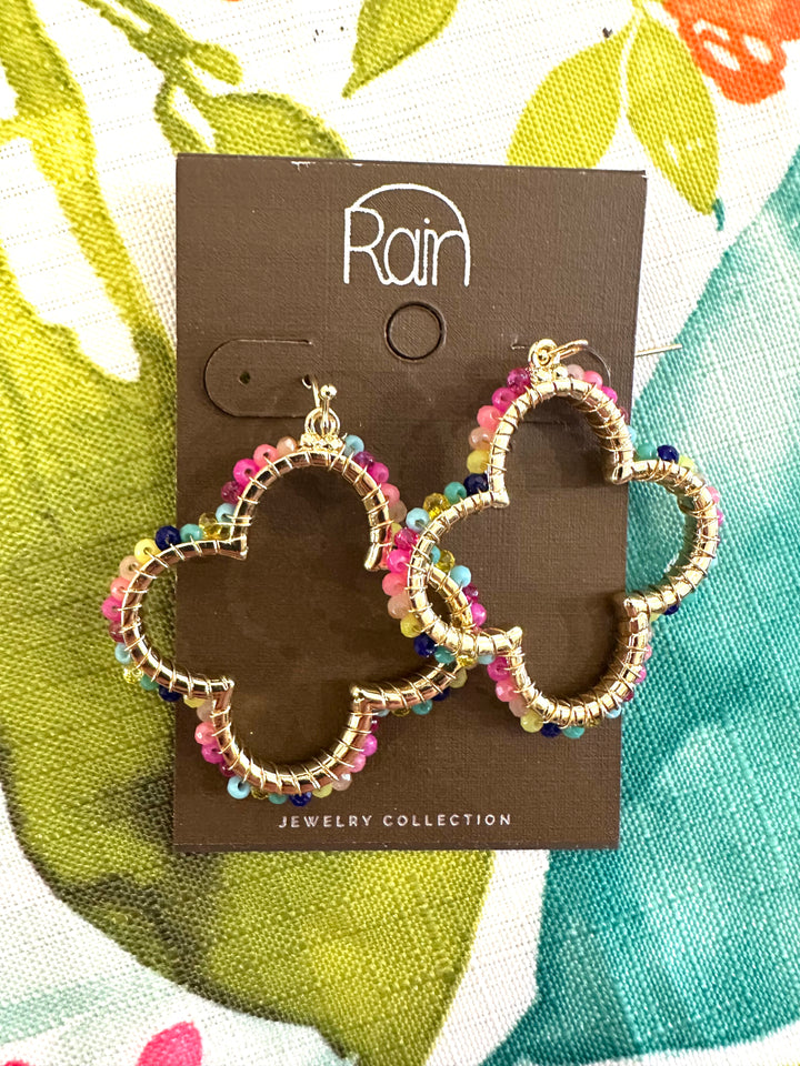 Rain Gold & Multi-Colored Clover Earrings