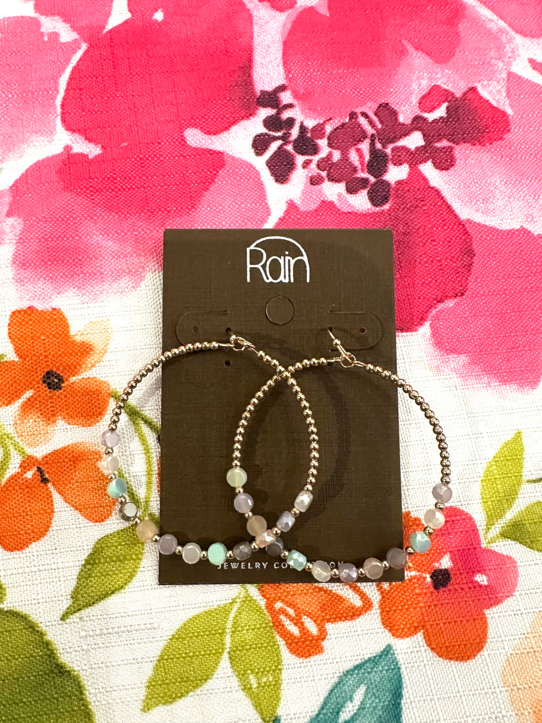 Rain Gold Multi-Colored Bead Earrings