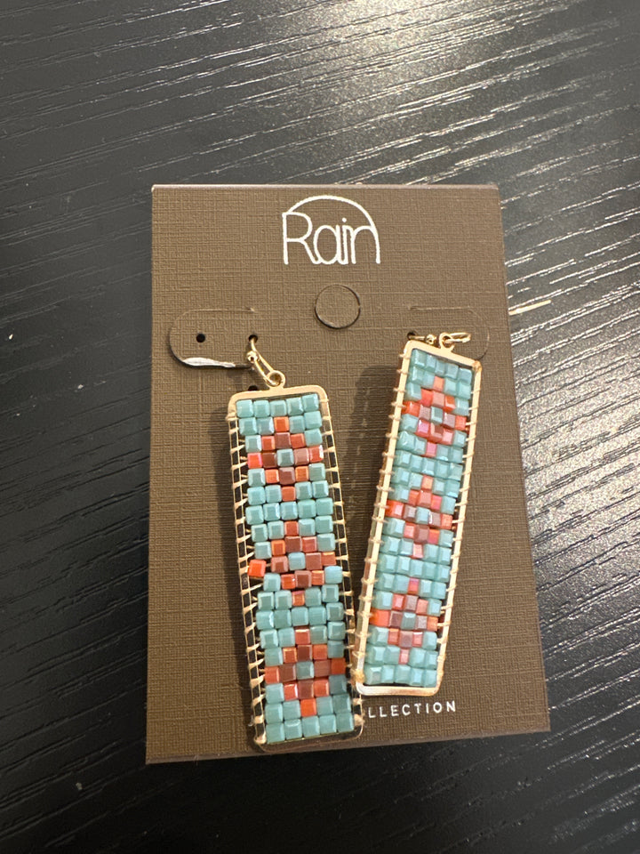 Rain Multi-Colored Squared Earrings