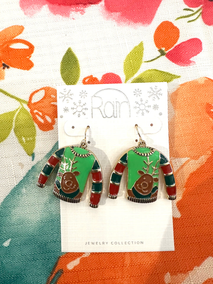 Rain Reindeer Gold Earrings