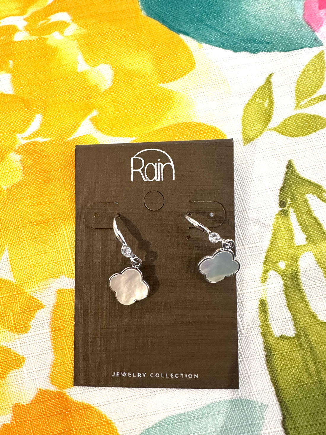 Rain Silver Clover Earrings