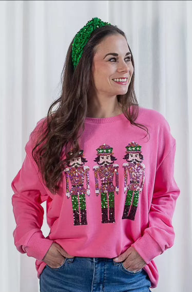 Royal Standard Pink Nutcracker Sequin Sweatshirt