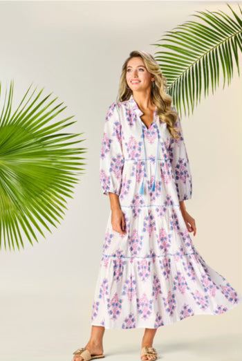 Mud Pie White 3/4 Sleeved Dress