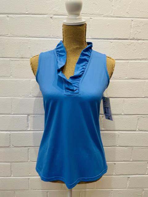 Lulu-B Blue Ruffled V-Neck Top