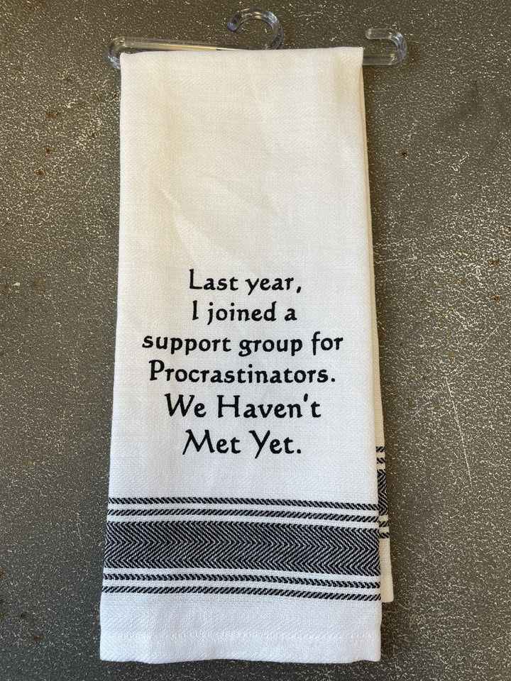 Procrastinator's Support Group Tea Towel