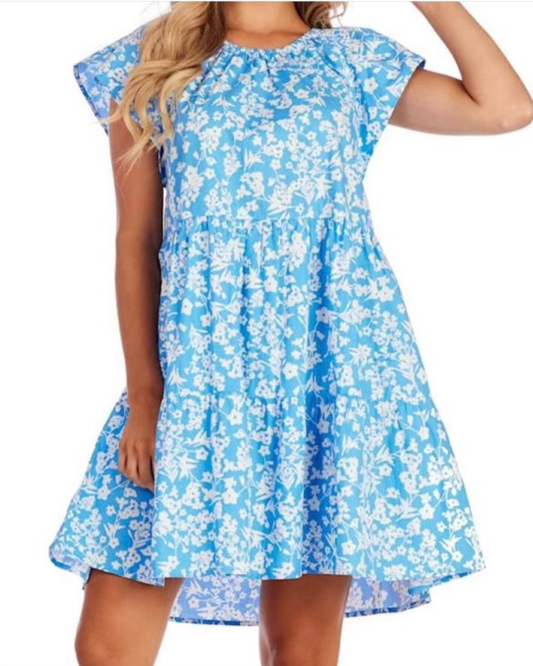 Mud Pie Light Blue and White Dress