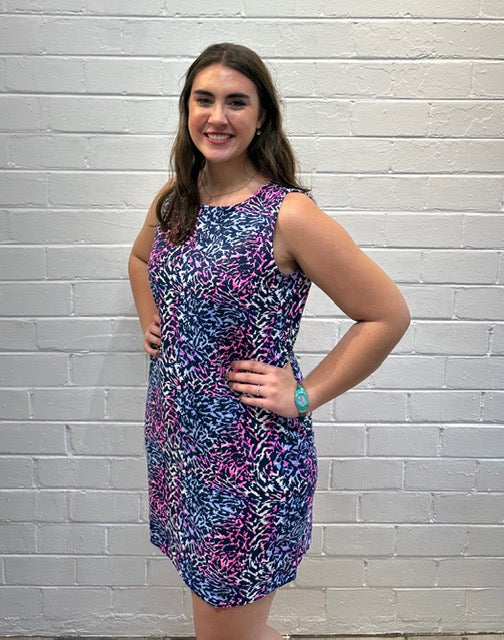 Lulu B Sleeveless Pink and Periwinkle Dress