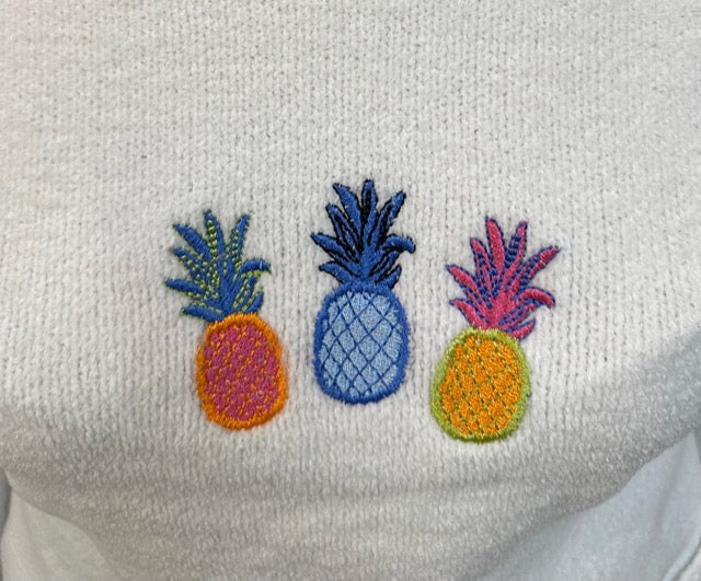 Lulu B White Pineapple Sweater