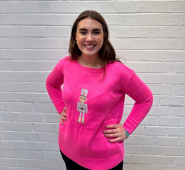 Top It Off Pink Toy Soldier Sweater