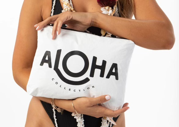 Aloha Bags Mid Pouch in Aloha Black and White