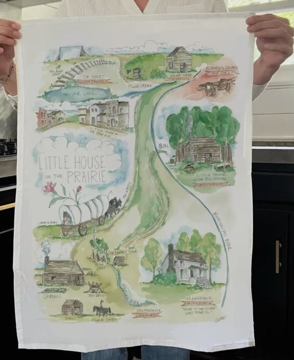 Little House Watercolor Tea Towels