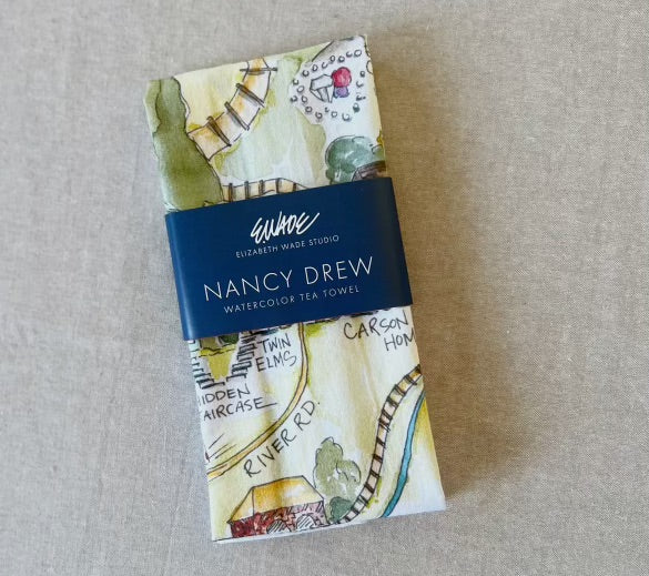 Nancy Drew Watercolor Tea Towel