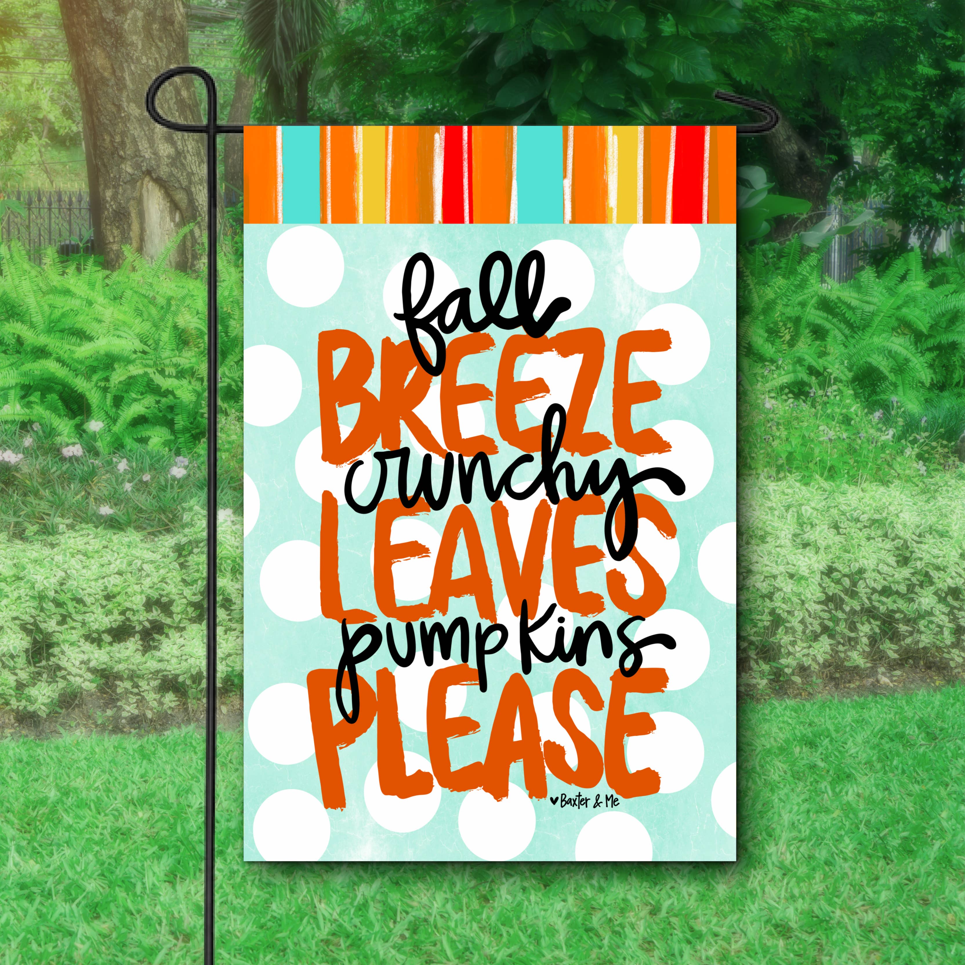 Fall Breeze Crunchy Leaves Pumpkins Please Garden Flag