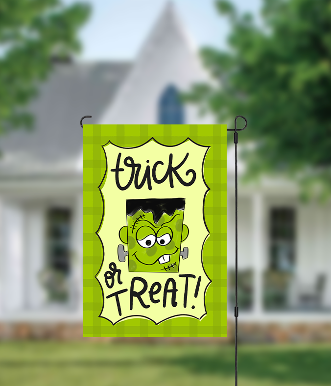 Trick or Treat Franky Garden Flag