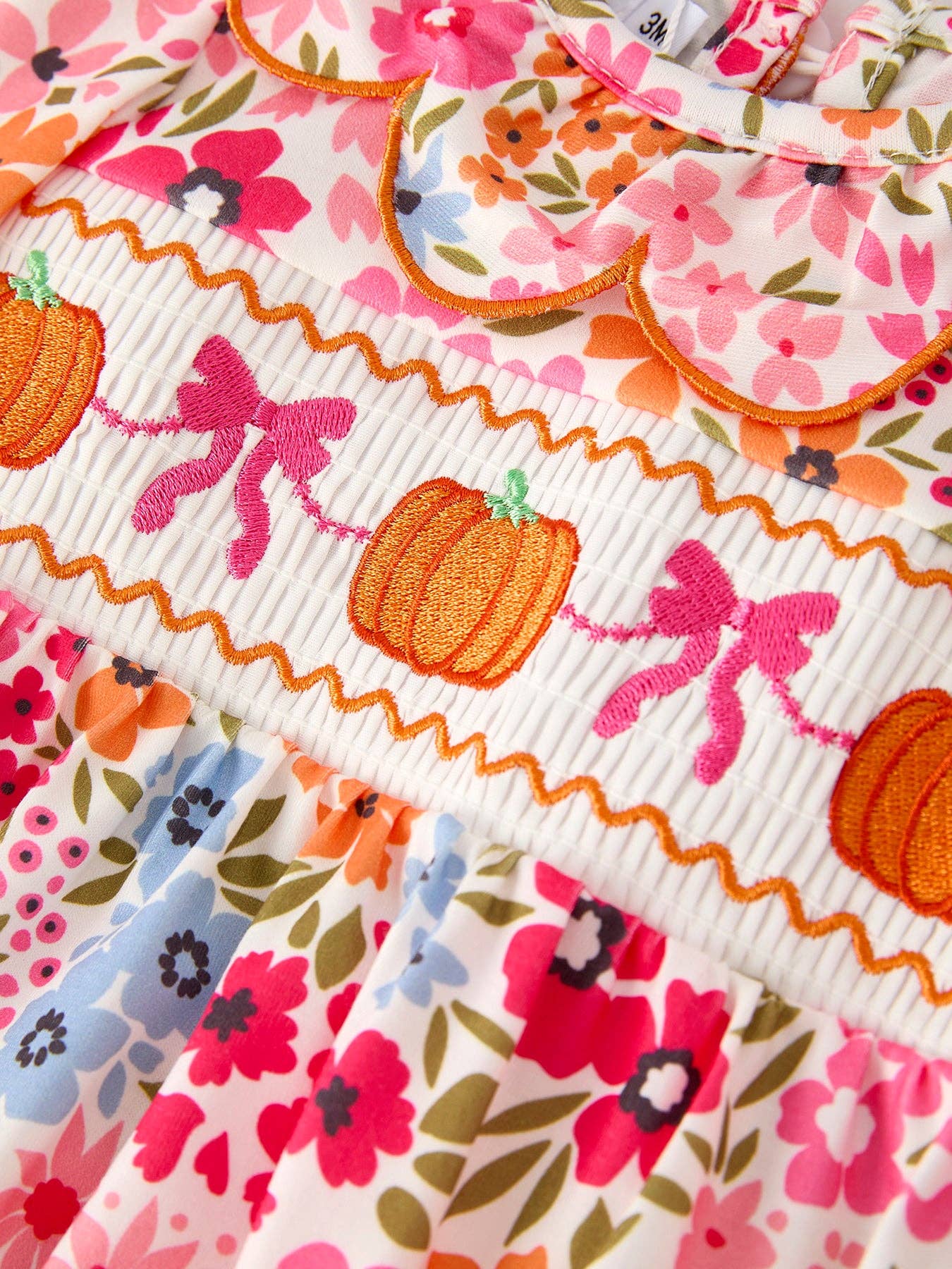 Pumpkin Bow Smocked Romper