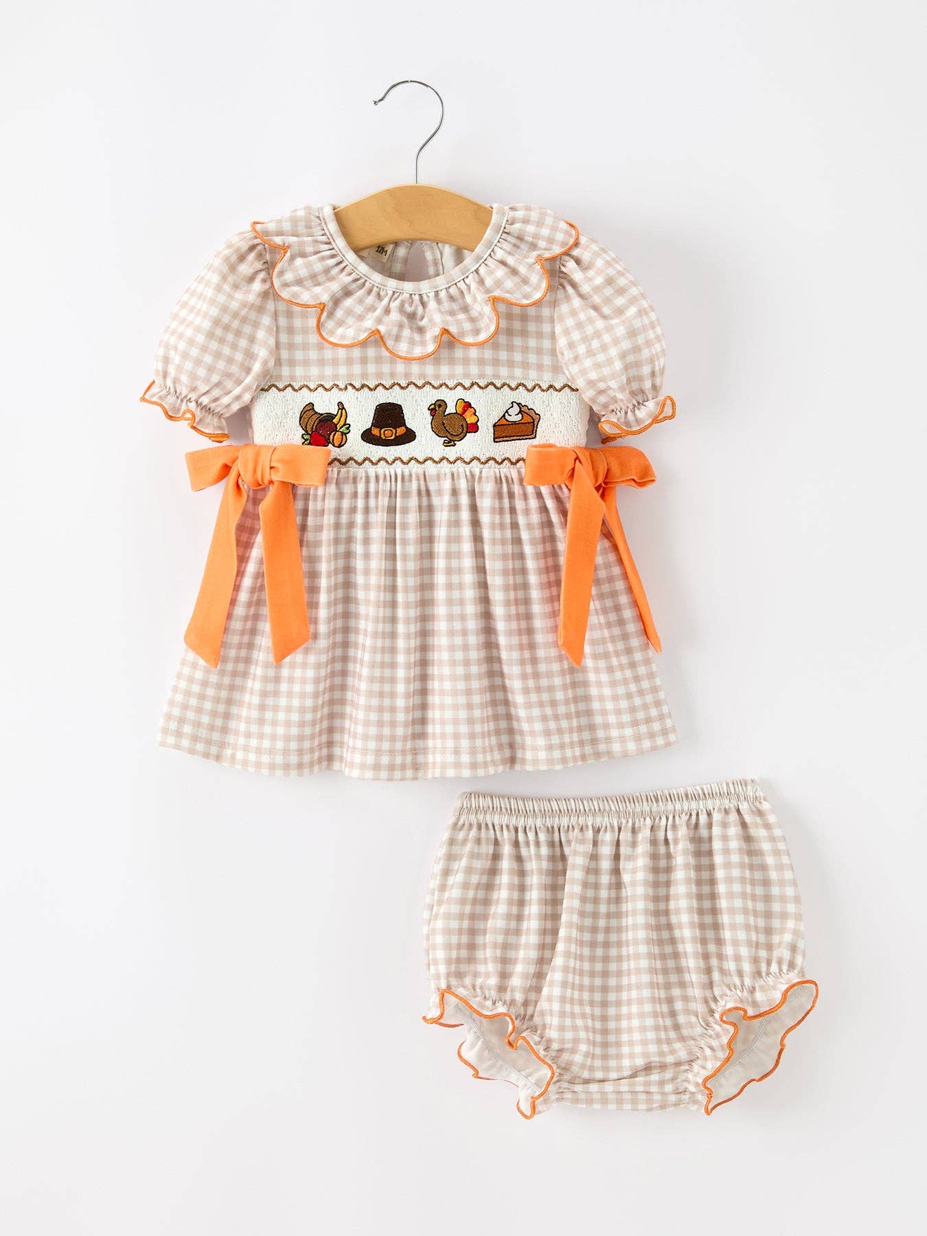 Thanksgiving Smocked Dress Bloomer Set