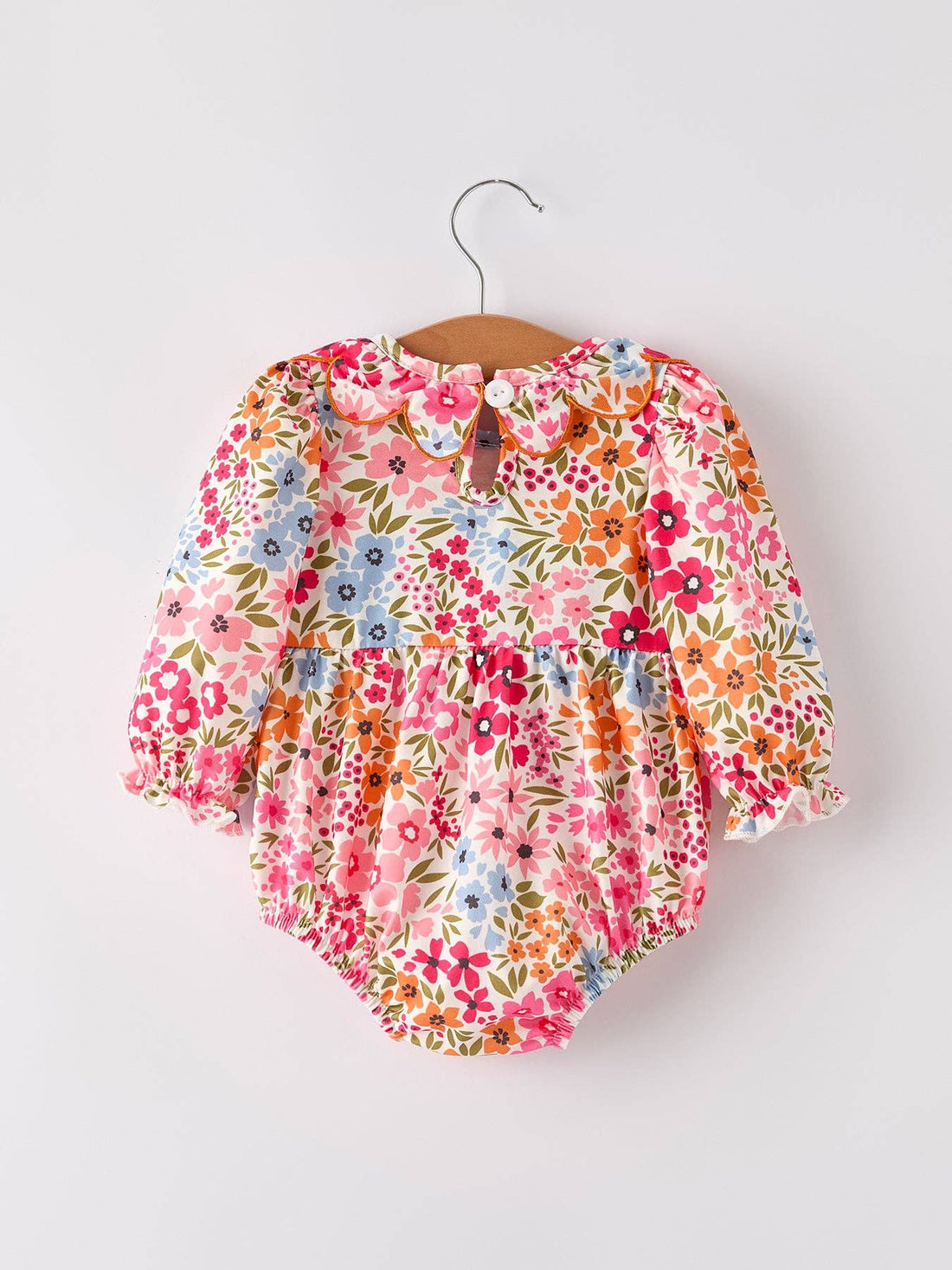 Pumpkin Bow Smocked Romper