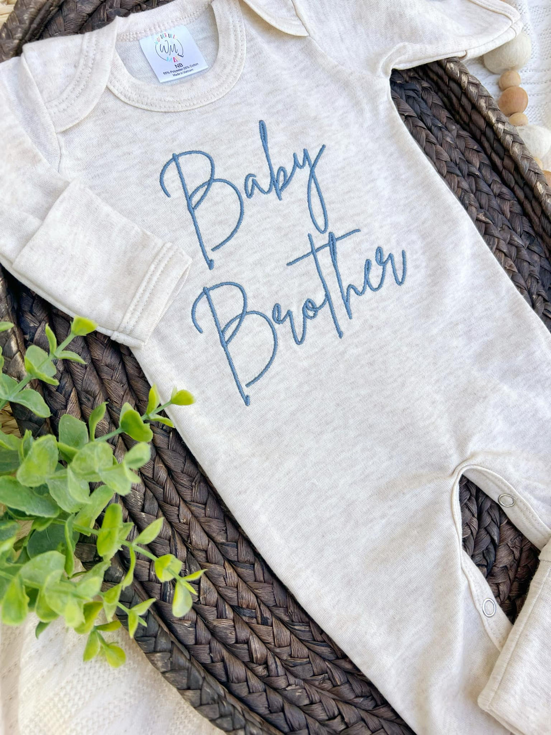 Baby Romper | Baby Brother Blue - Baby Announcement: 0-3 months / Romper only