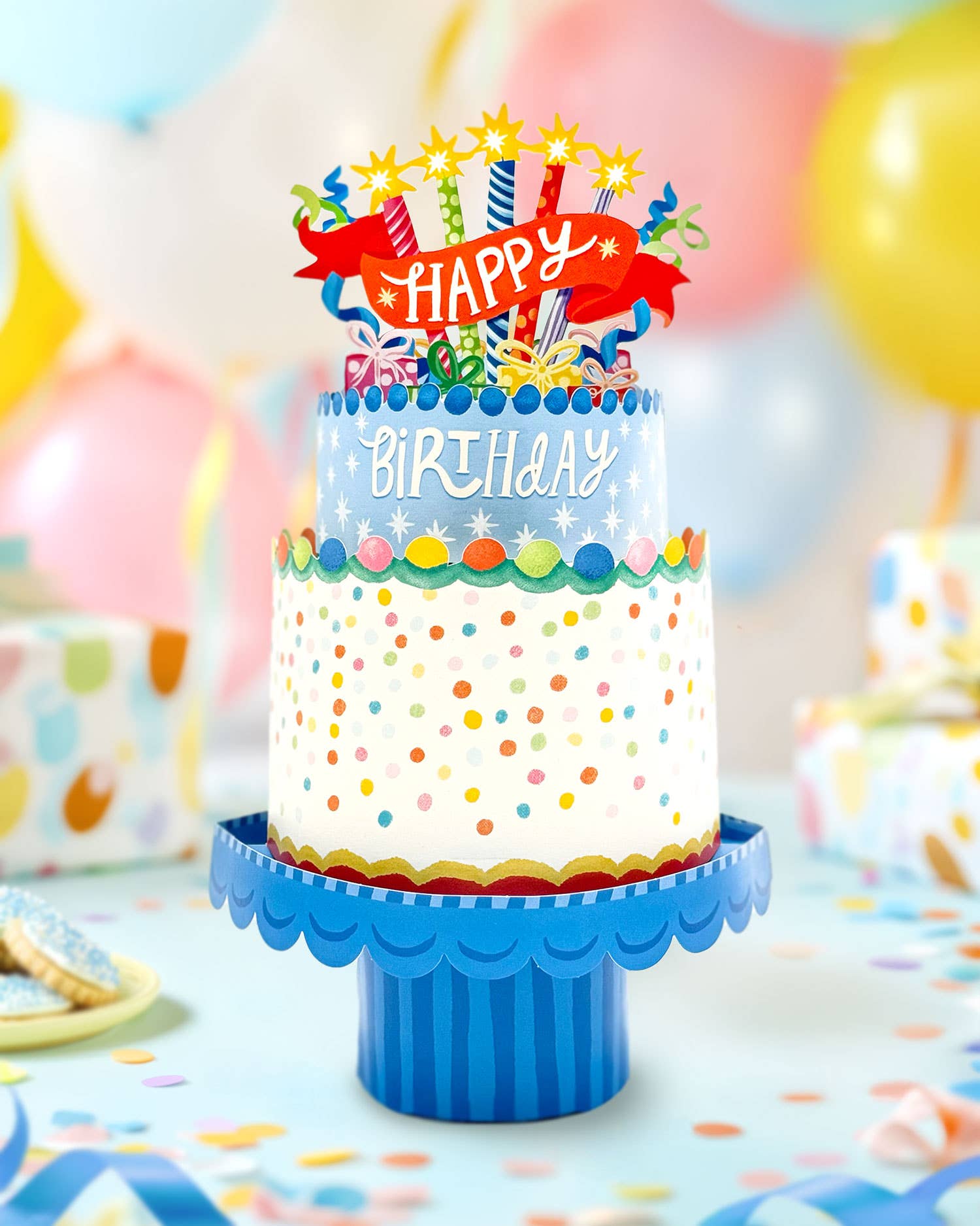 Confetti Birthday Cake (8 Pop-up Greeting Cards)