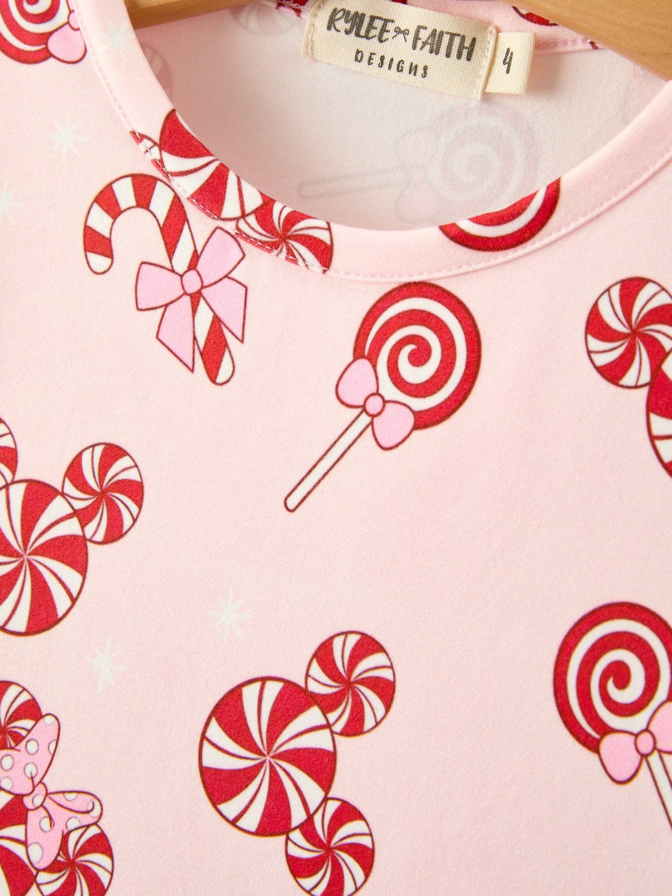 Disney Christmas Peppermint Long Sleeve Twirl Dress