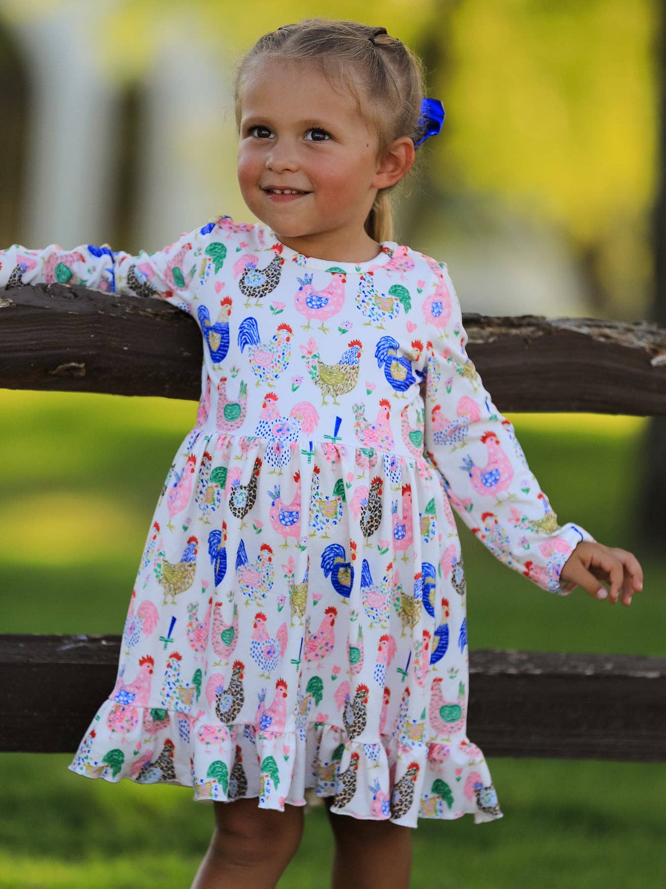 Fall Farm Chickens Twirl Dress
