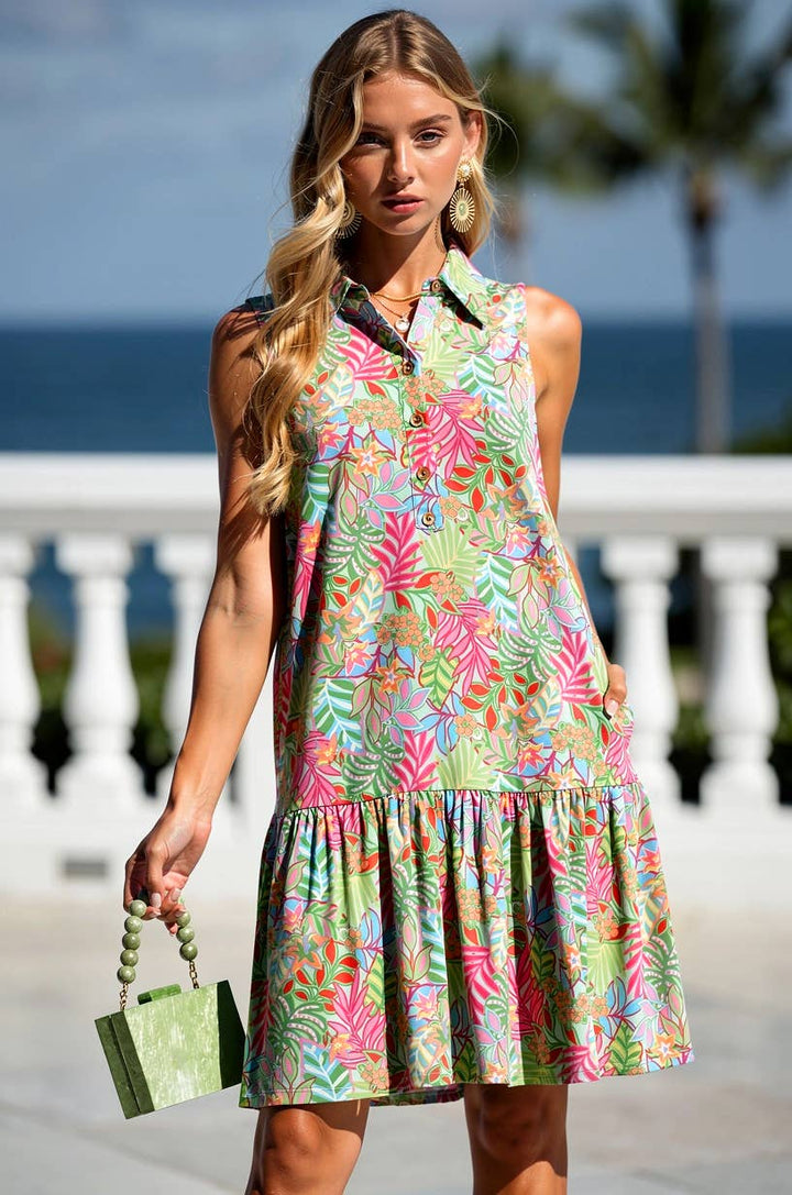 Coastal Dusk Collared Summer Dress