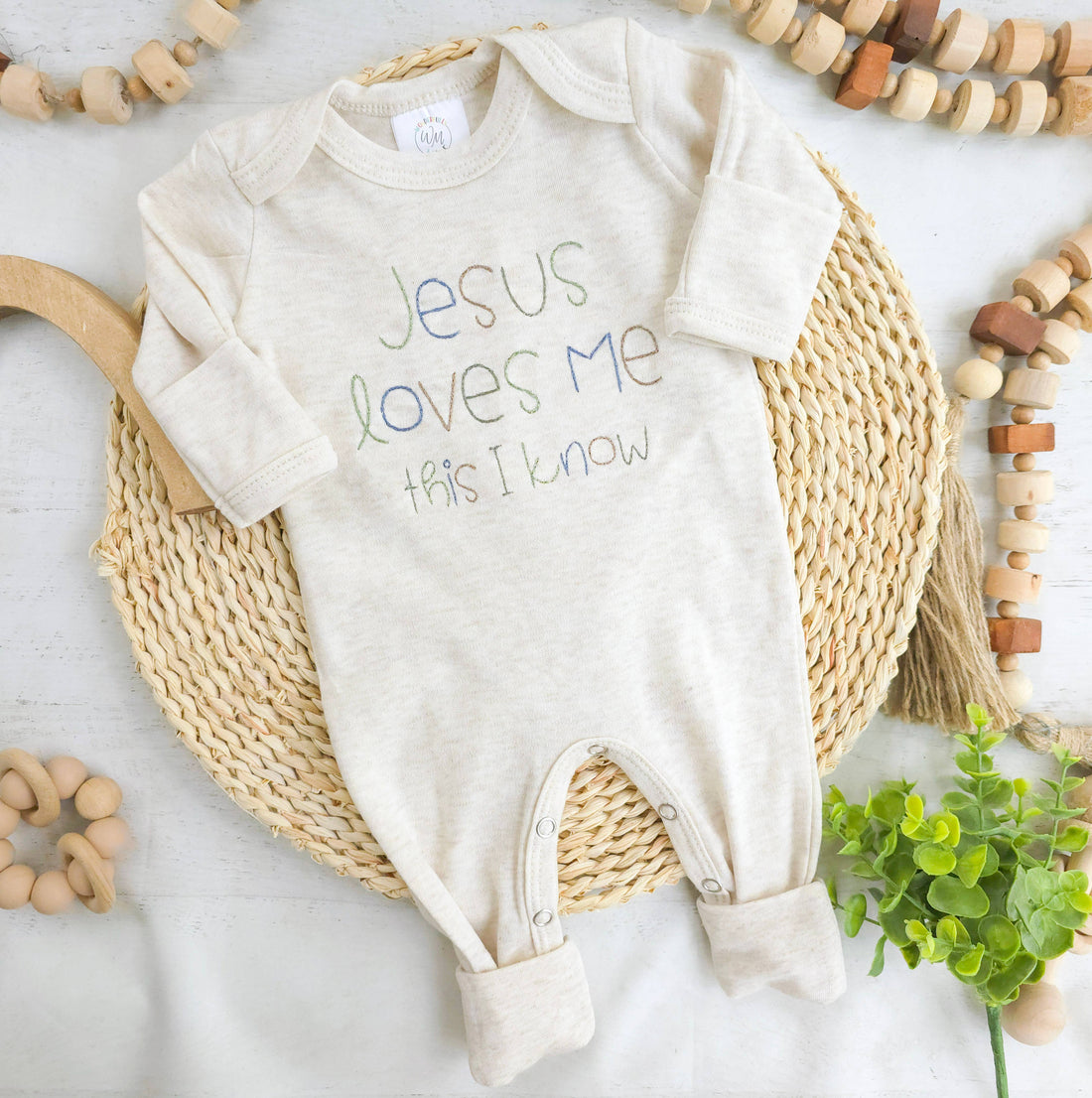 Baby Romper | Baby Boy Outfit - Jesus Loves Me: 0-3 months / Romper only