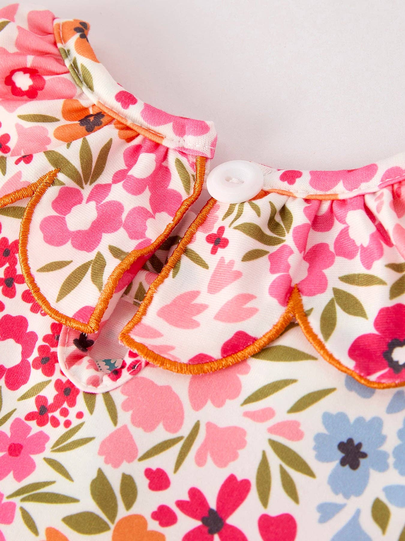 Pumpkin Bow Smocked Floral Dress