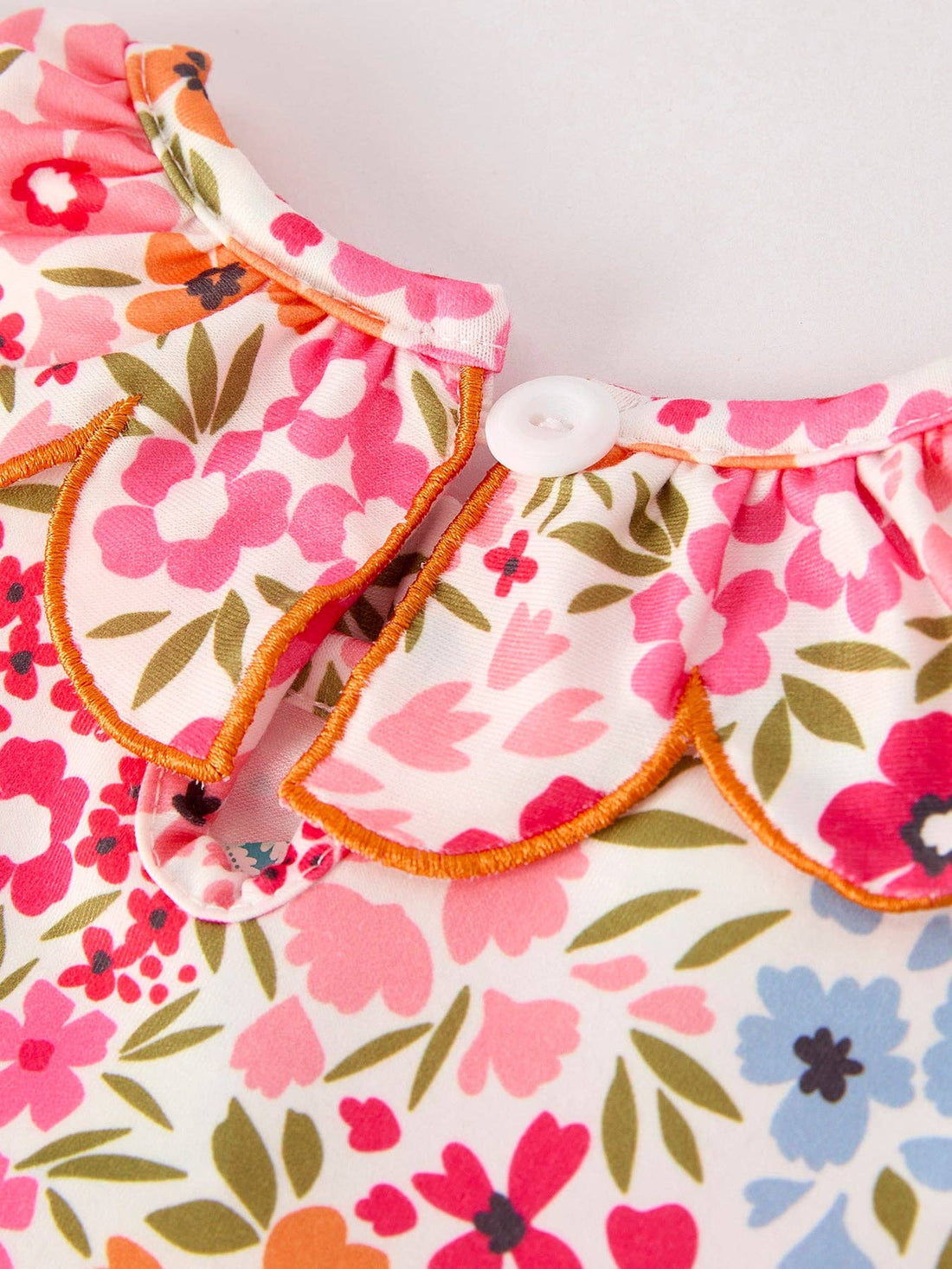Pumpkin Bow Smocked Floral Dress