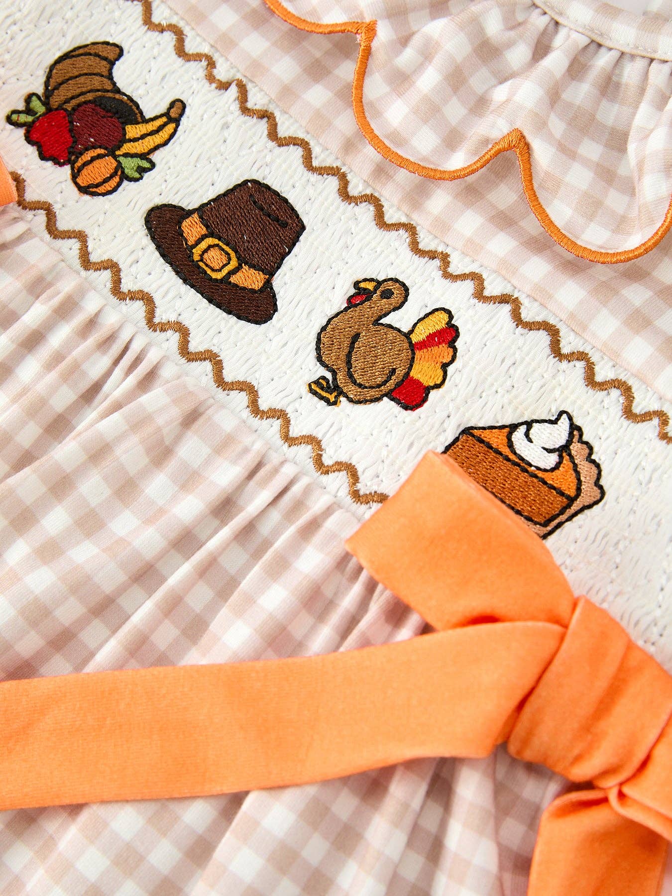Thanksgiving Smocked Dress Bloomer Set