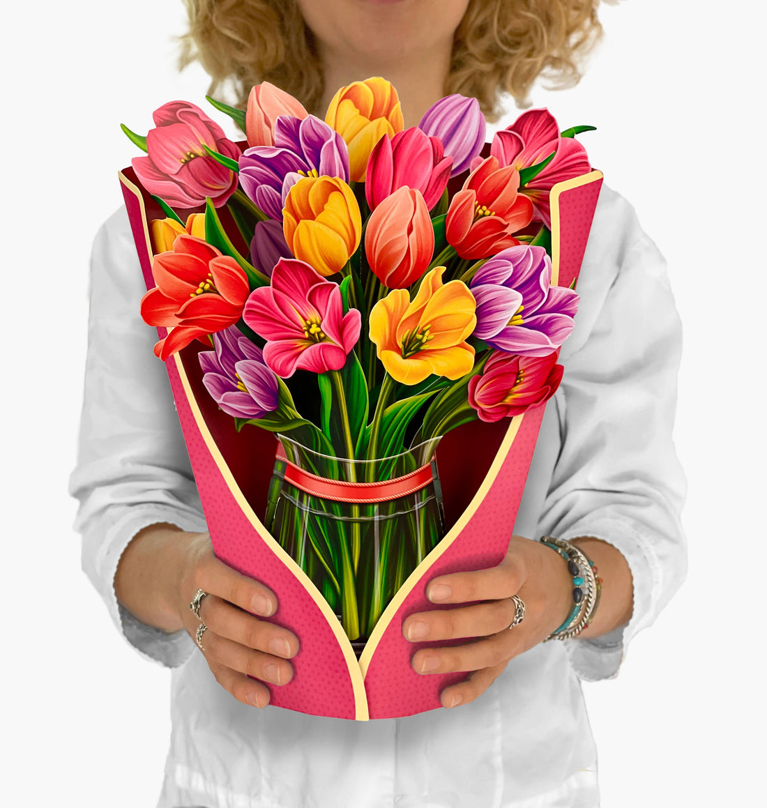 Festive Tulips (8 Pop-up Greeting Cards)