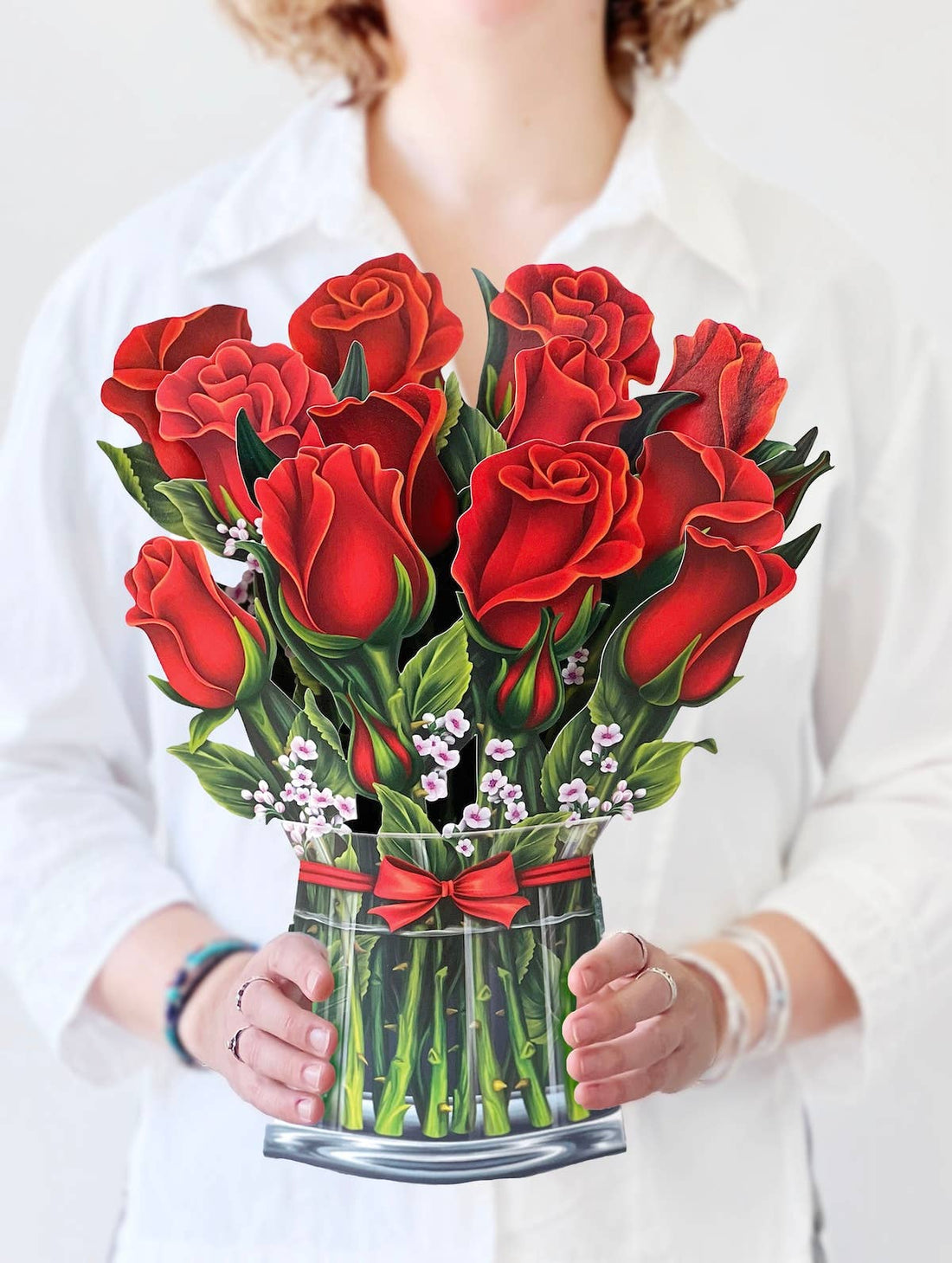 Red Roses (8 Pop-up Greeting Cards)
