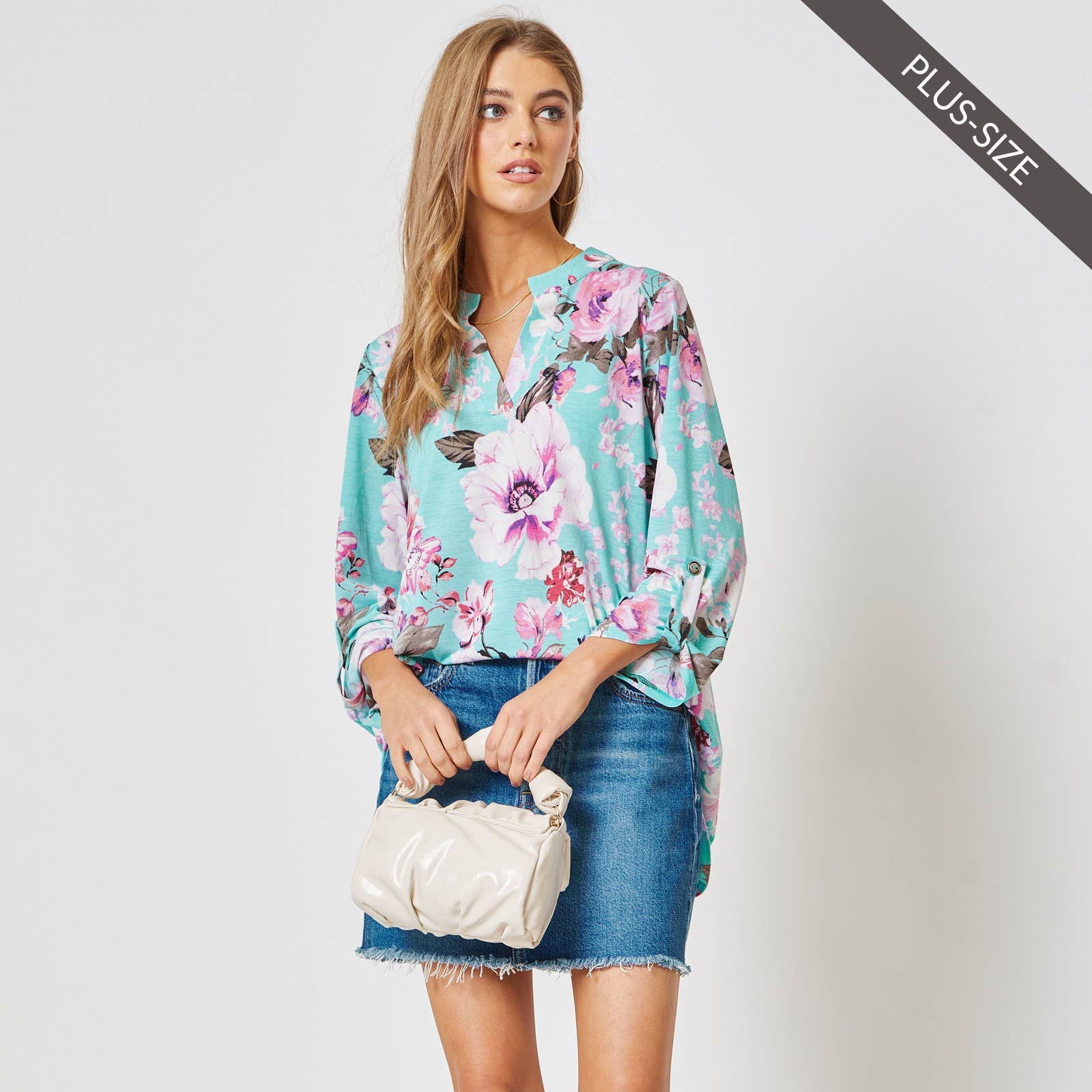 3/4 Sleeve LIZZY Wrinkle Free Top: MINT