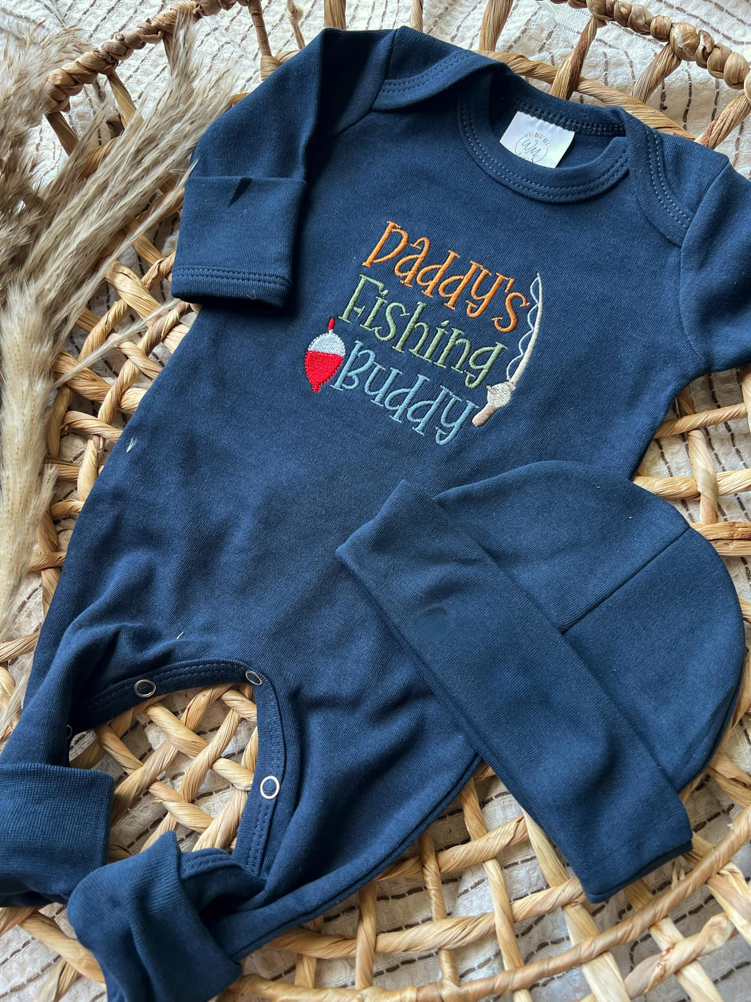 Baby Boy Romper | Daddy's Fishing Buddy: 0-3M / Romper Only