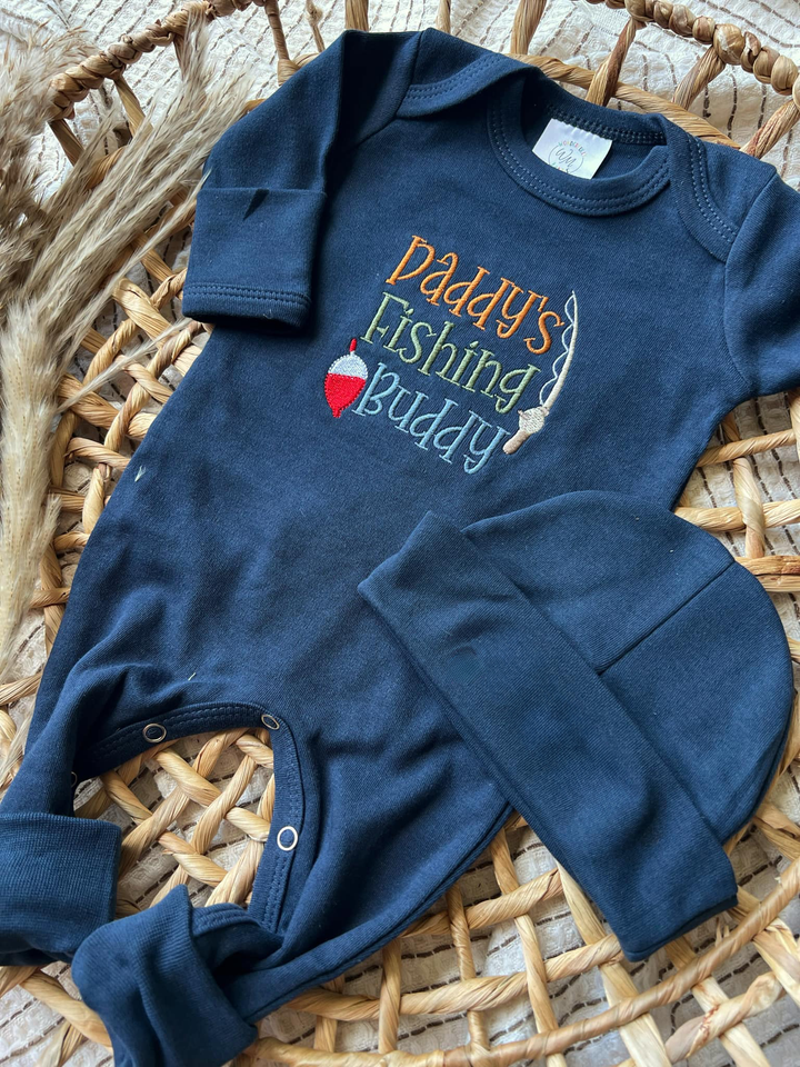 Baby Boy Romper | Daddy's Fishing Buddy: 0-3M / Romper Only