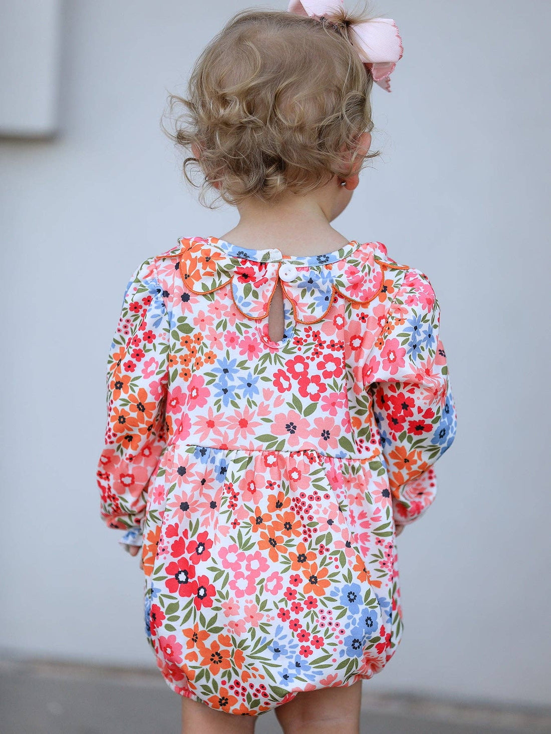 Pumpkin Bow Smocked Romper