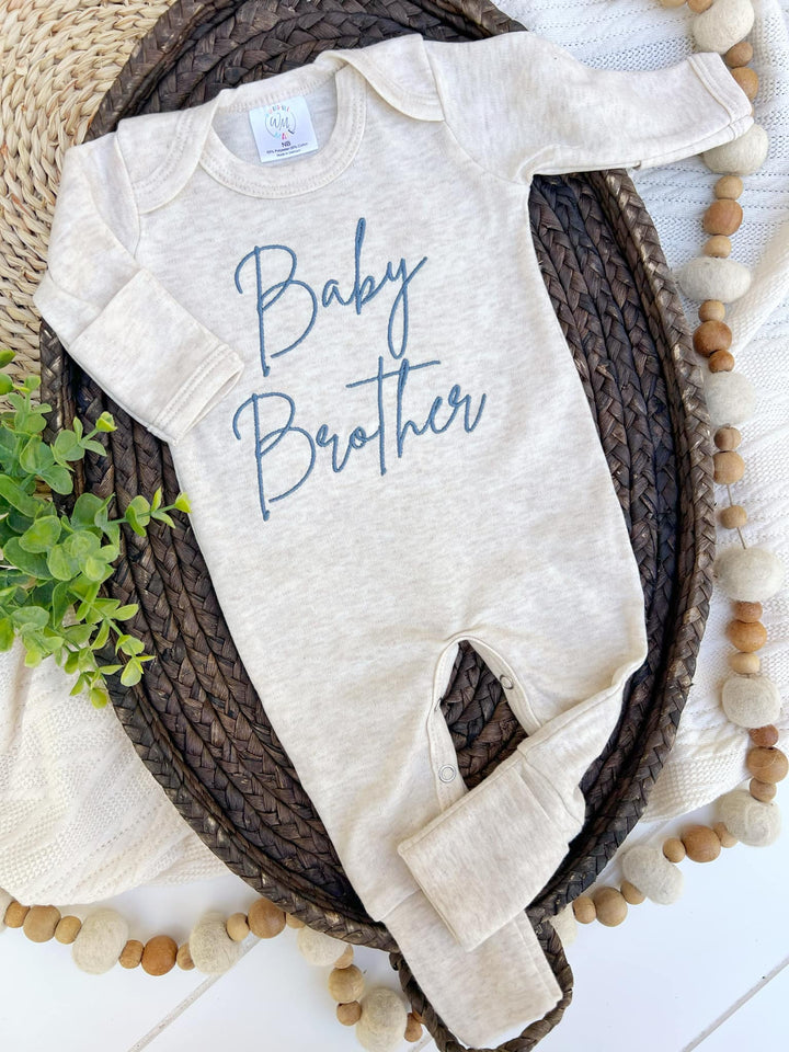 Baby Romper | Baby Brother Blue - Baby Announcement: 0-3 months / Romper only