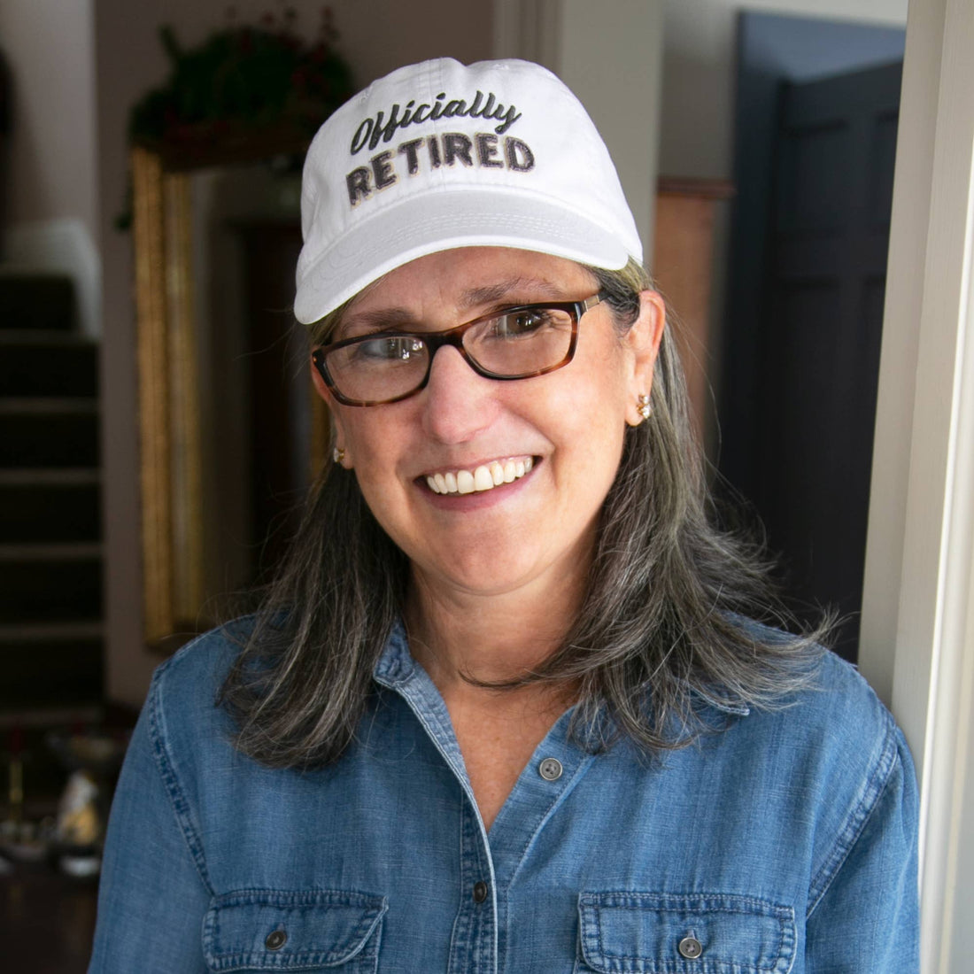 Officially Retired- White Adjustable Hat