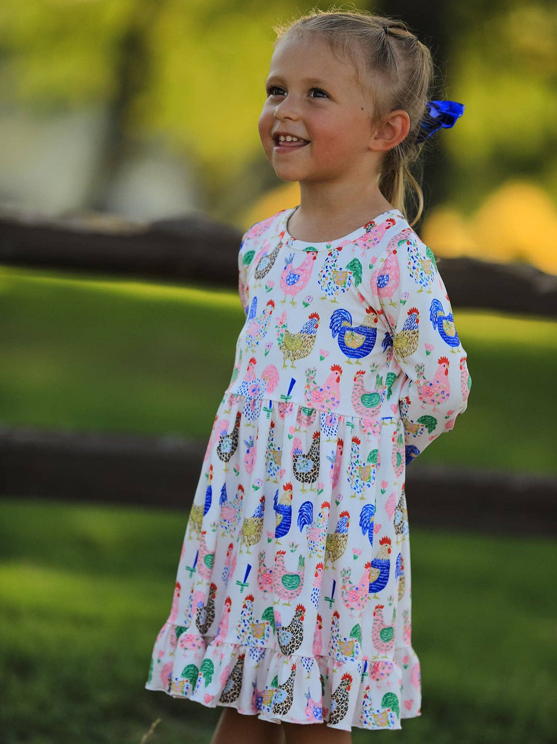 Fall Farm Chickens Twirl Dress