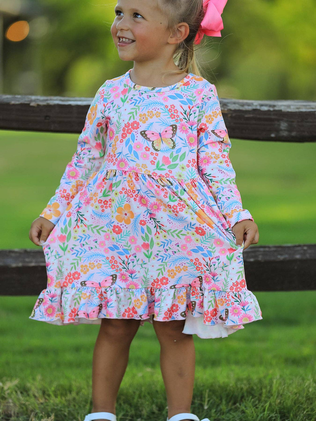 Fall Butterfly Floral Dress