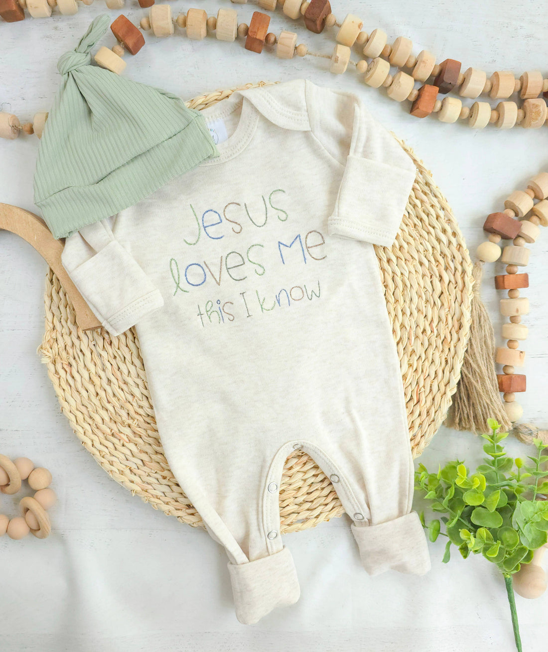 Baby Romper | Baby Boy Outfit - Jesus Loves Me: 0-3 months / Romper only