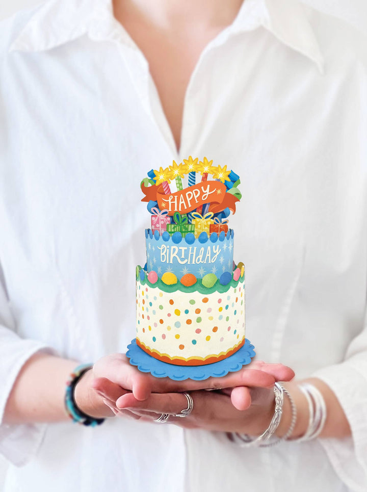 Mini Confetti Birthday Cake (10 Mini Pop-up Greeting Cards)