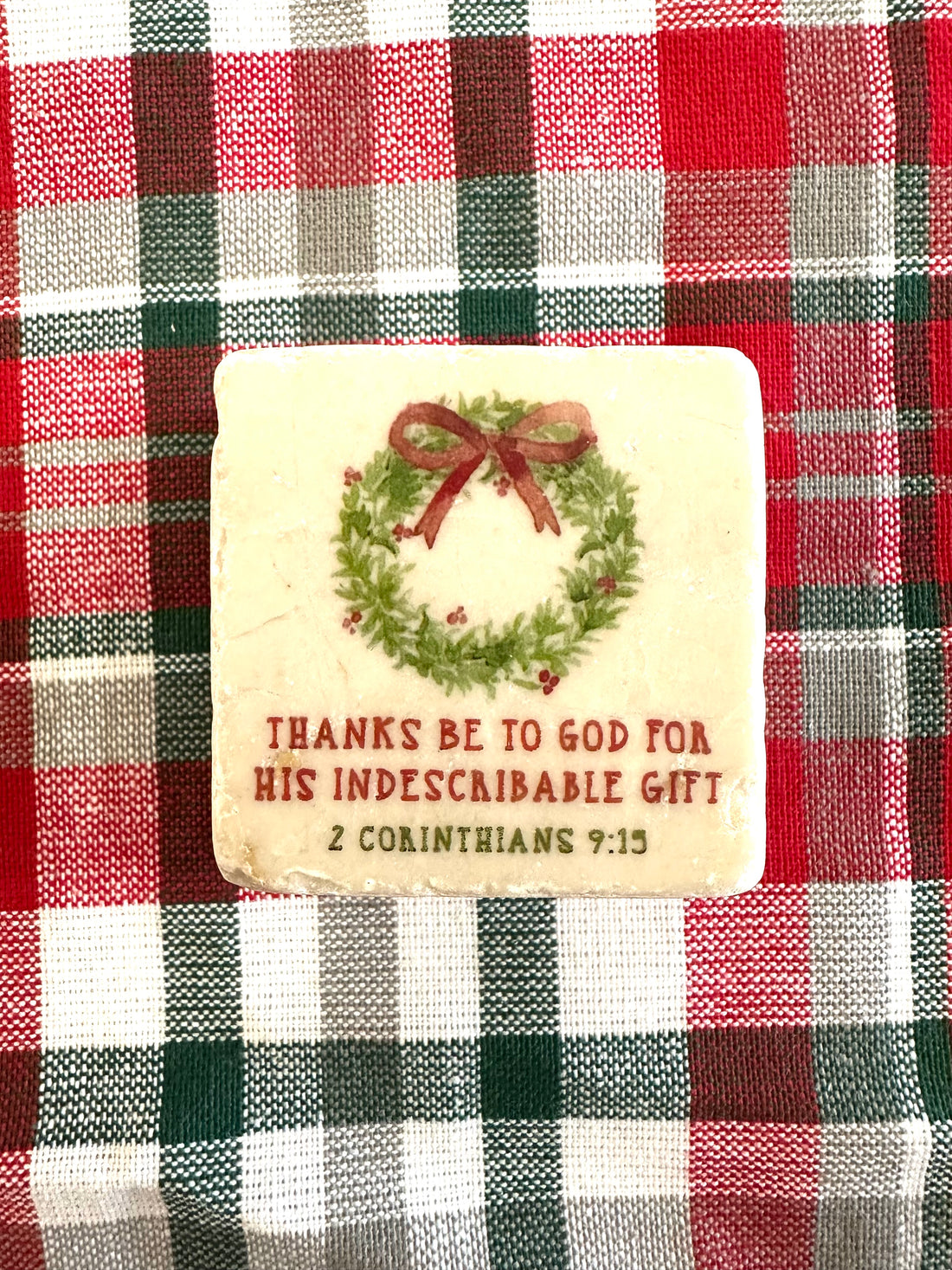 Thanks be to God 2 Corinthians 9:15 Scripture Stone