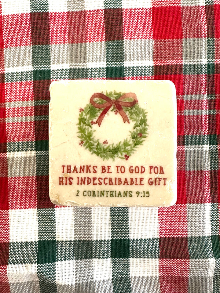 Thanks be to God 2 Corinthians 9:15 Scripture Stone